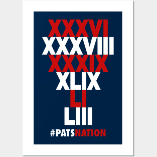 New England Patriots Roman Numeral Champions Posters and Art